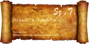 Szivák Tamás névjegykártya